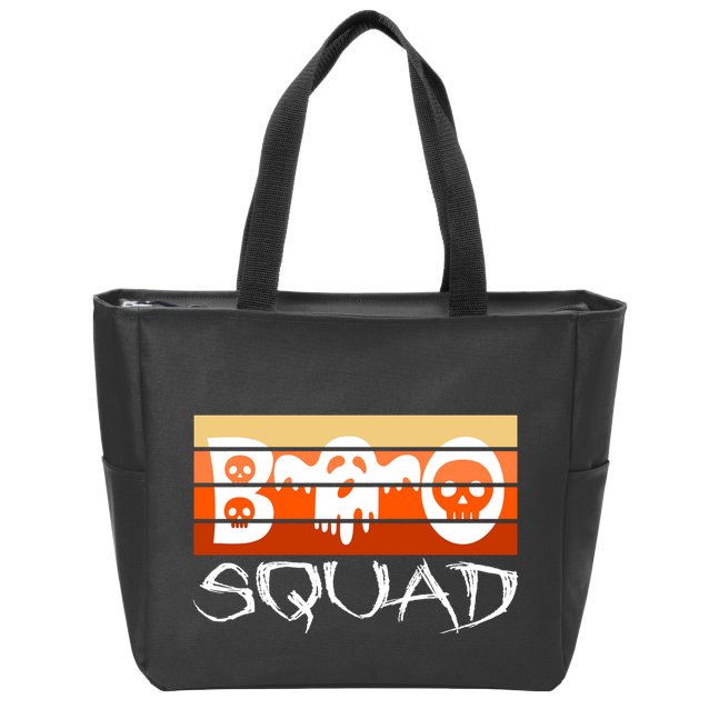 Boo Squad Funny Happy Halloween Cute Ghost Zip Tote Bag