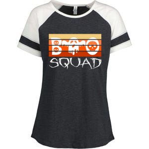 Boo Squad Funny Happy Halloween Cute Ghost Enza Ladies Jersey Colorblock Tee