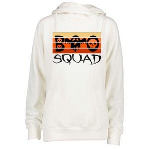 Boo Squad Funny Happy Halloween Cute Ghost Womens Funnel Neck Pullover Hood