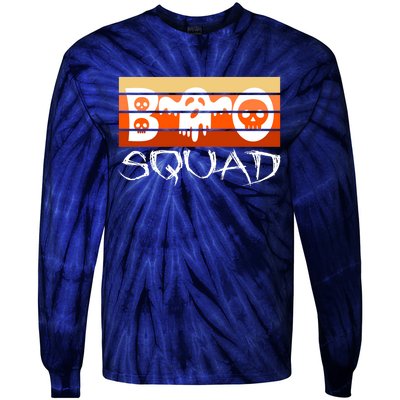 Boo Squad Funny Happy Halloween Cute Ghost Tie-Dye Long Sleeve Shirt