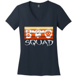 Boo Squad Funny Happy Halloween Cute Ghost Women's V-Neck T-Shirt