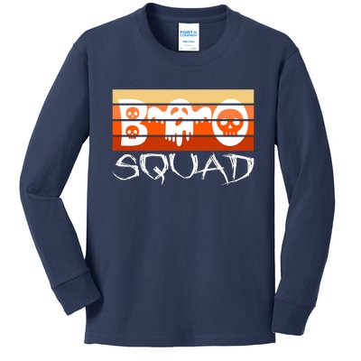 Boo Squad Funny Happy Halloween Cute Ghost Kids Long Sleeve Shirt