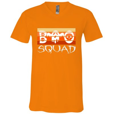 Boo Squad Funny Happy Halloween Cute Ghost V-Neck T-Shirt