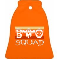 Boo Squad Funny Happy Halloween Cute Ghost Ceramic Bell Ornament