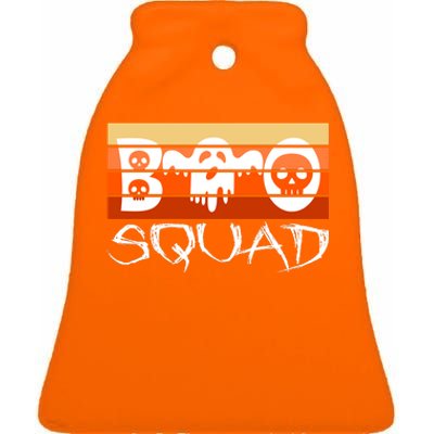 Boo Squad Funny Happy Halloween Cute Ghost Ceramic Bell Ornament