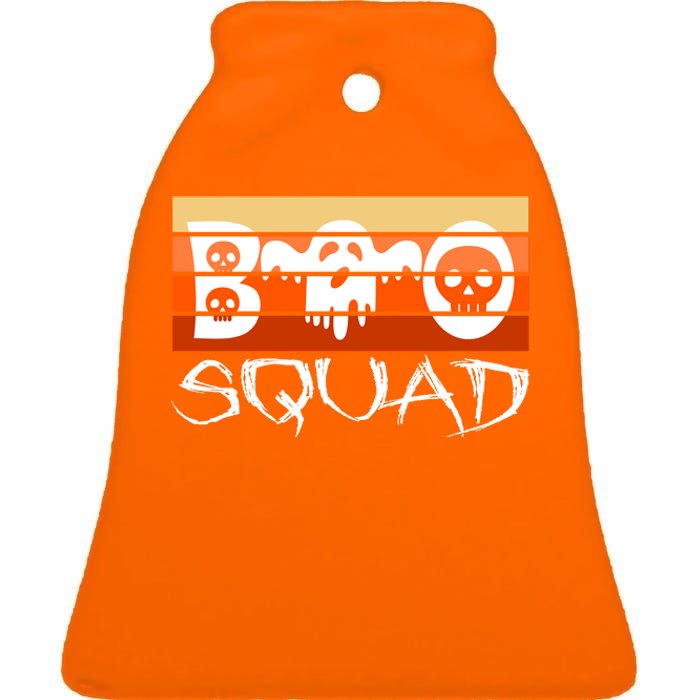 Boo Squad Funny Happy Halloween Cute Ghost Ceramic Bell Ornament