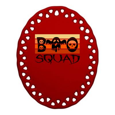 Boo Squad Funny Happy Halloween Cute Ghost Ceramic Oval Ornament