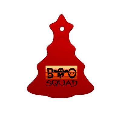 Boo Squad Funny Happy Halloween Cute Ghost Ceramic Tree Ornament