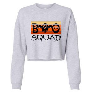 Boo Squad Funny Happy Halloween Cute Ghost Cropped Pullover Crew