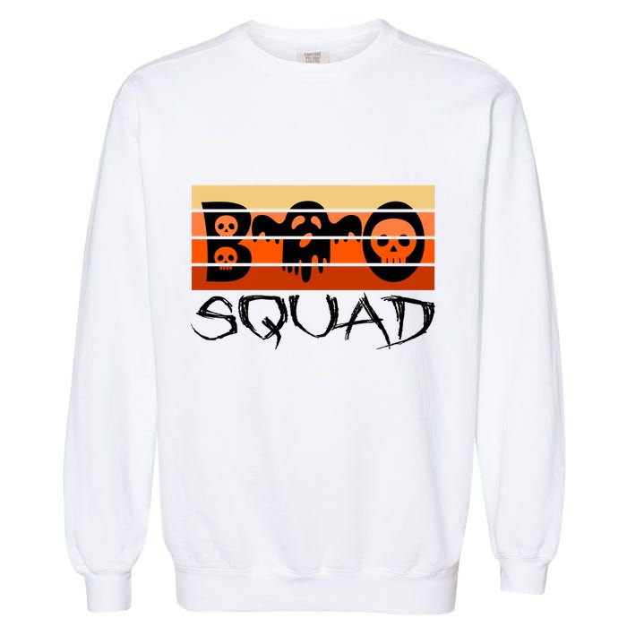 Boo Squad Funny Happy Halloween Cute Ghost Garment-Dyed Sweatshirt