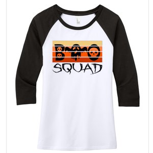 Boo Squad Funny Happy Halloween Cute Ghost Women's Tri-Blend 3/4-Sleeve Raglan Shirt