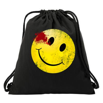 Bloody Smiling Face I Vintage Smile Emojicon Drawstring Bag