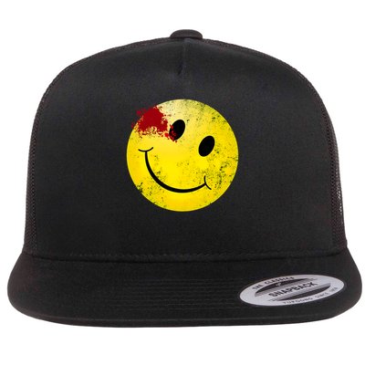 Bloody Smiling Face I Vintage Smile Emojicon Flatbill Hat
