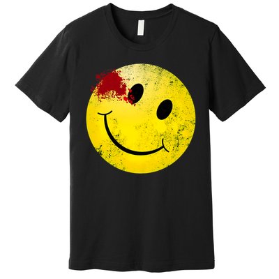 Bloody Smiling Face I Vintage Smile Emojicon Premium T-Shirt