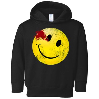 Bloody Smiling Face I Vintage Smile Emojicon Toddler Hoodie