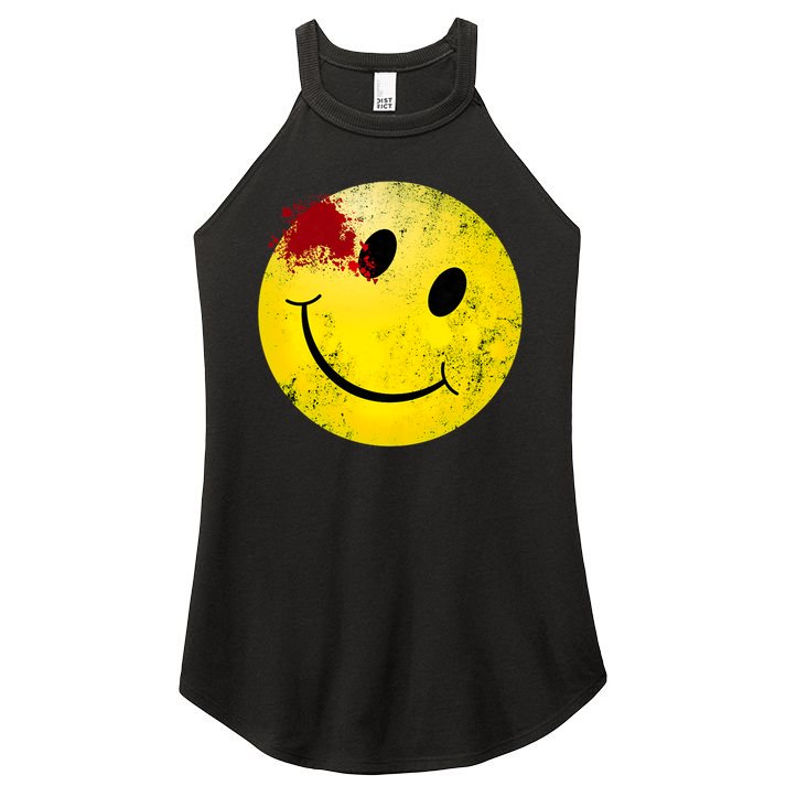 Bloody Smiling Face I Vintage Smile Emojicon Women's Perfect Tri Rocker Tank