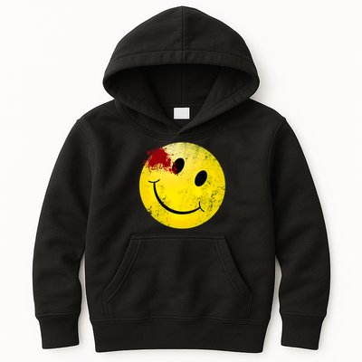 Bloody Smiling Face I Vintage Smile Emojicon Kids Hoodie