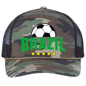 Brazil Soccer Fan Retro Rope Trucker Hat Cap