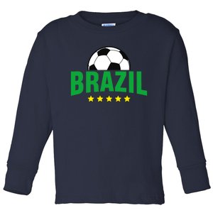 Brazil Soccer Fan Toddler Long Sleeve Shirt