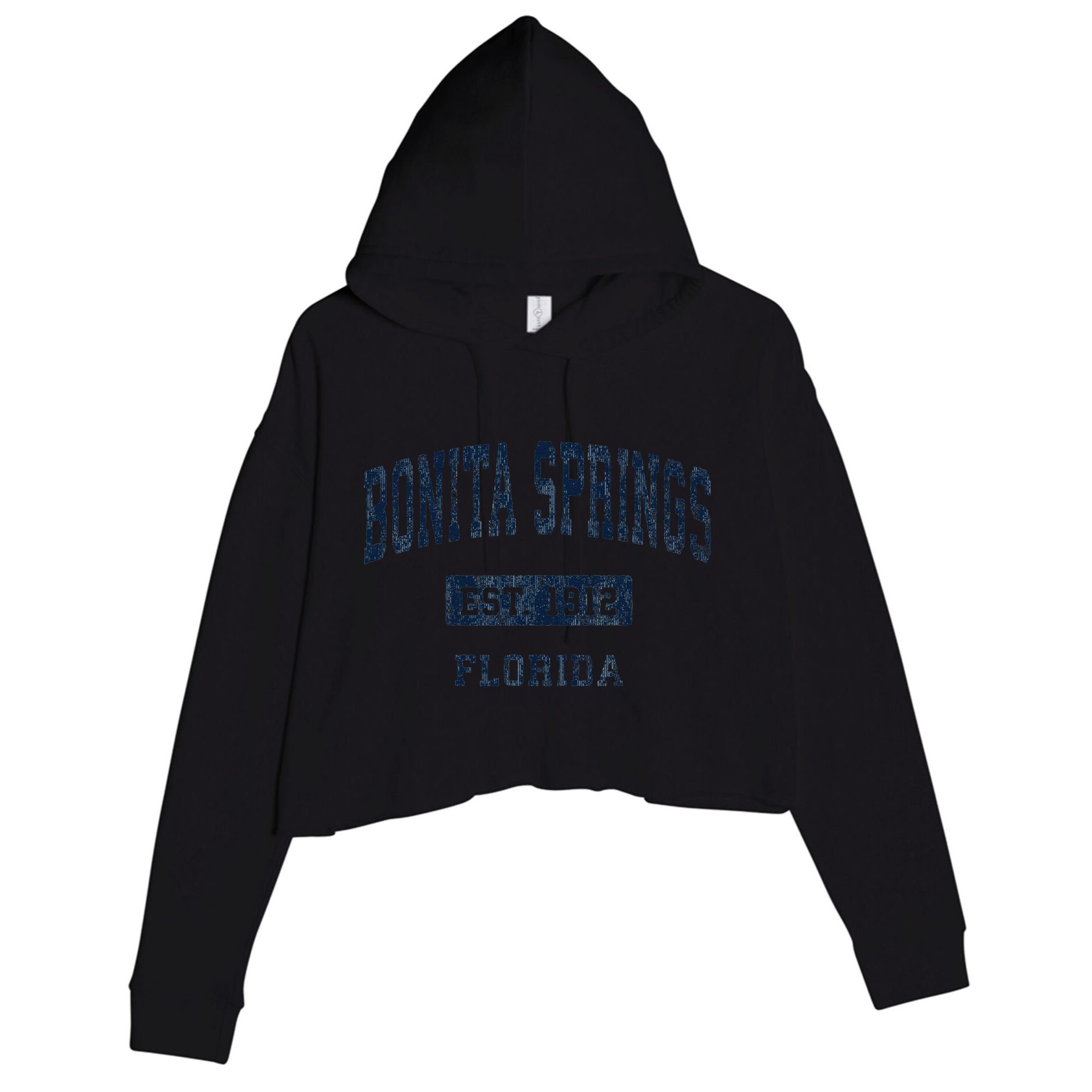Bonita Springs Florida Fl Vintage Established De Crop Fleece Hoodie