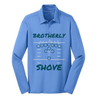 Brotherly Shove Funny Football Silk Touch Performance Long Sleeve Polo