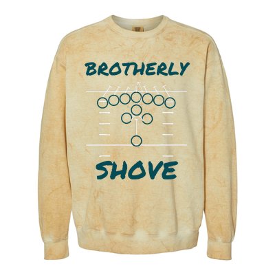 Brotherly Shove Funny Football Colorblast Crewneck Sweatshirt