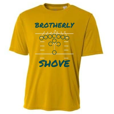 Brotherly Shove Funny Football Cooling Performance Crew T-Shirt