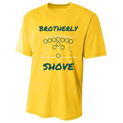 Brotherly Shove Funny Football Performance Sprint T-Shirt