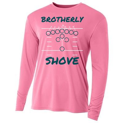 Brotherly Shove Funny Football Cooling Performance Long Sleeve Crew