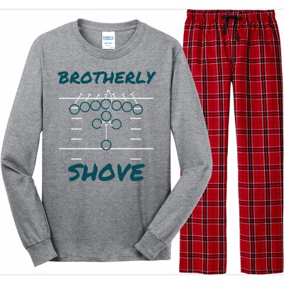 Brotherly Shove Funny Football Long Sleeve Pajama Set