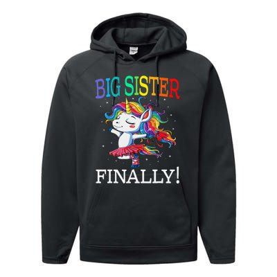 Big Sister Finally Unicorn Performance Fleece Hoodie