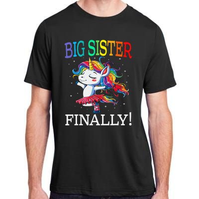 Big Sister Finally Unicorn Adult ChromaSoft Performance T-Shirt