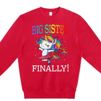 Big Sister Finally Unicorn Premium Crewneck Sweatshirt