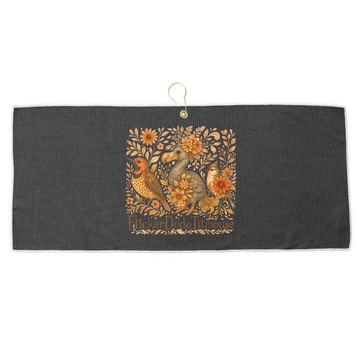 Bird Subtle Flicker Dodo Titmouse  Large Microfiber Waffle Golf Towel
