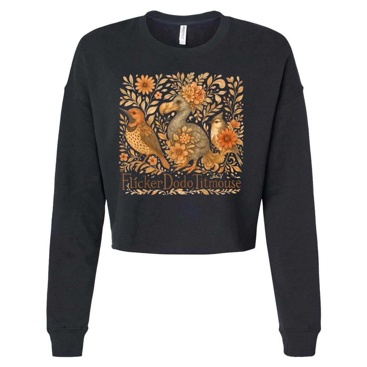 Bird Subtle Flicker Dodo Titmouse  Cropped Pullover Crew