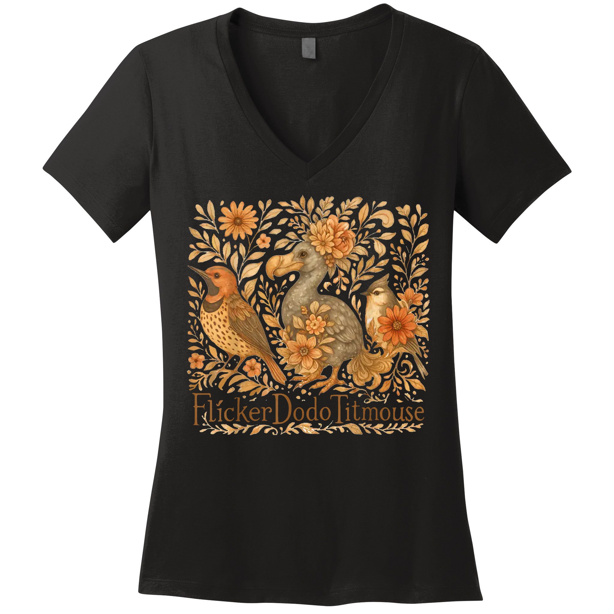 Bird Subtle Flicker Dodo Titmouse  Women's V-Neck T-Shirt