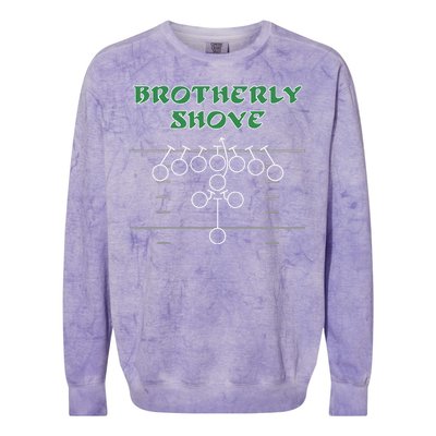 Brotherly Shove Football Mom Funny Football Fan Vintage  Colorblast Crewneck Sweatshirt