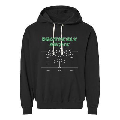 Brotherly Shove Football Mom Funny Football Fan Vintage  Garment-Dyed Fleece Hoodie