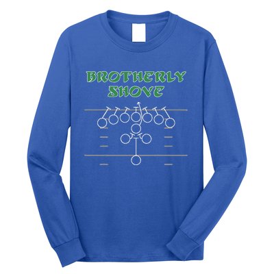 Brotherly Shove Football Mom Funny Football Fan Vintage  Long Sleeve Shirt