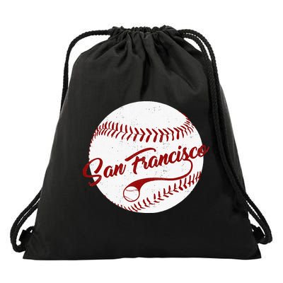 Baseball San Francisco Vintage Giant Ball National Pastime Drawstring Bag