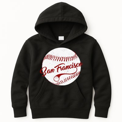 Baseball San Francisco Vintage Giant Ball National Pastime Kids Hoodie