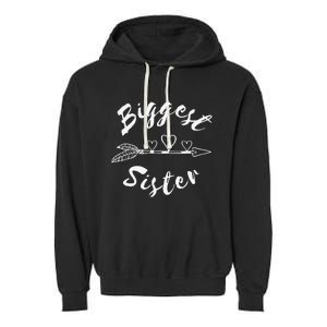 Biggest Sister Family Gift Garment-Dyed Fleece Hoodie