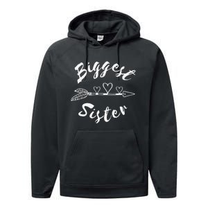 Biggest Sister Family Gift Performance Fleece Hoodie