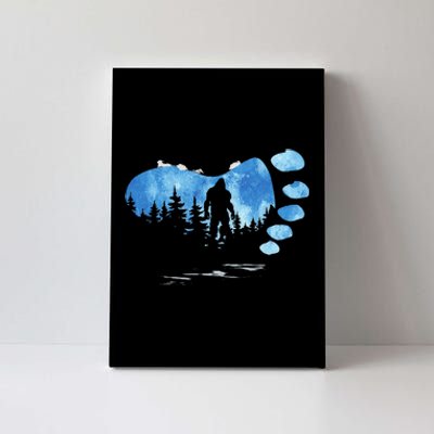 Bigfoot Sasquatch Full Moon In The Forest Canvas