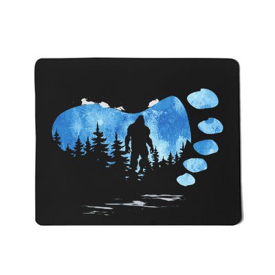 Bigfoot Sasquatch Full Moon In The Forest Mousepad