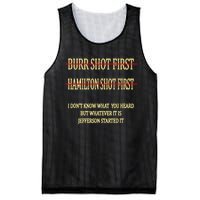 Burr Shot First Hamilton Shot First Funny Mesh Reversible Basketball Jersey Tank