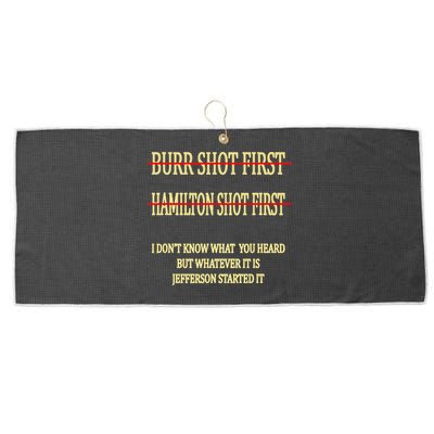 Burr Shot First Hamilton Shot First Funny Large Microfiber Waffle Golf Towel