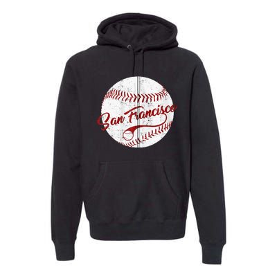 Baseball San Francisco Vintage Giant Ball National Pastime Premium Hoodie