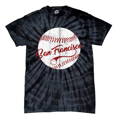 Baseball San Francisco Vintage Giant Ball National Pastime Tie-Dye T-Shirt