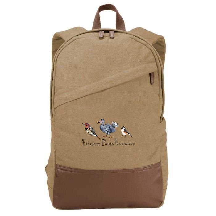 Bird Subtle Flicker Dodo Titmouse Cotton Canvas Backpack